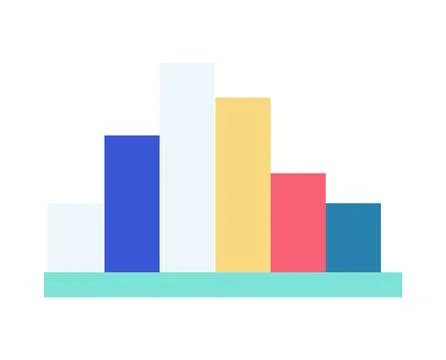 Minimalist bar chart vector illustration. Simple flat data graph, colorful イラスト素材