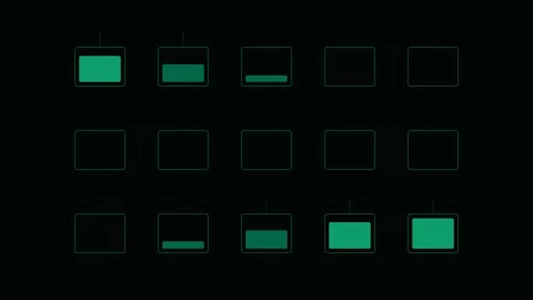 Minimalist bar chart visualization with descending and ascending trends Stockbeeldmateriaal 338310846