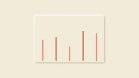 Minimalist bar chart visualization featuring five vertical data columns Vídeos de archivo 336262566