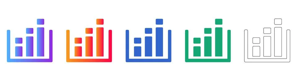 Minimalist Bar Graph Data Icons Stock Illustration