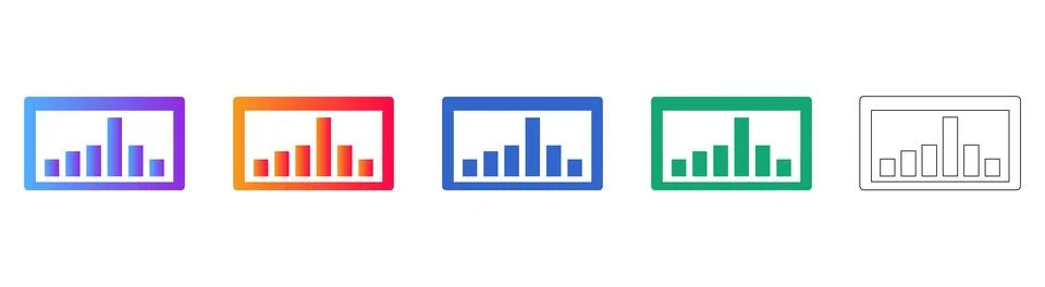 Minimalist Bar Graph Data Visualization Set Illustrazione stock