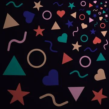 Minimalist basic figures, brutalism forms, element on black background Stock Illustration