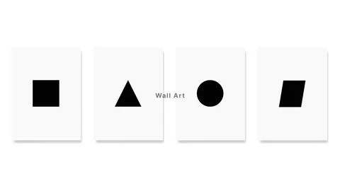 Minimalist basic shape design on white canvas. Posters, wall art, print art.. Stock Illustration