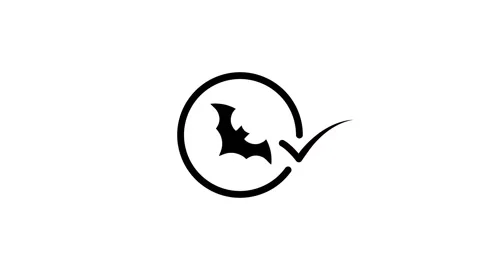 Minimalist bat animation featuring check mark and circle icon symbol on whi.. Stock Footage 346497462