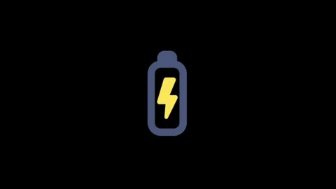 Minimalist Battery Icon with Lightning Bolt on Dark Background Vídeos de archivo 341917811