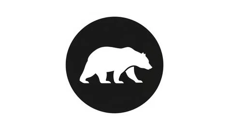 Minimalist bear silhouette Stock Illustration