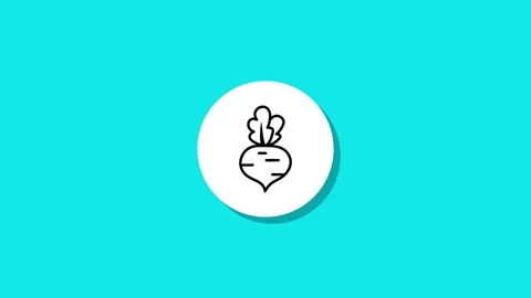 Minimalist beet line icon animation on white circle with drop shadow over c.. Stock Footage 329272986