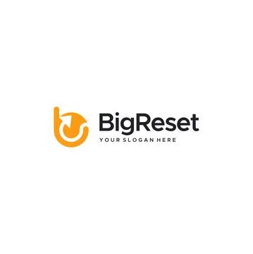 Minimalist BIG RESET arrow direction design logo Stock Illustration