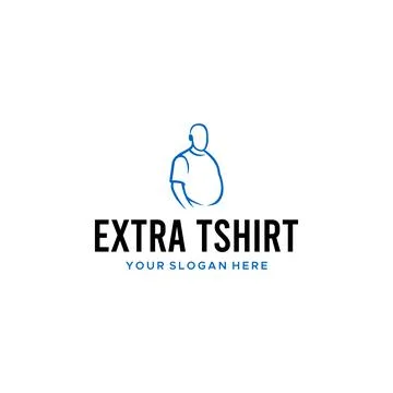 Minimalist big size EXTRA TSHIRT man logo design Stock-Illustration