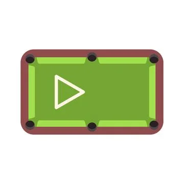 Minimalist billiards game table with play symbol icon Stock Illustration