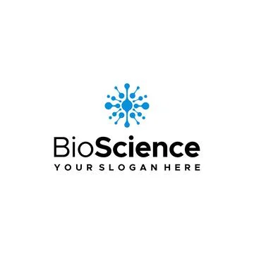 Minimalist BioScience chemical liquid logo design Illustrazione stock