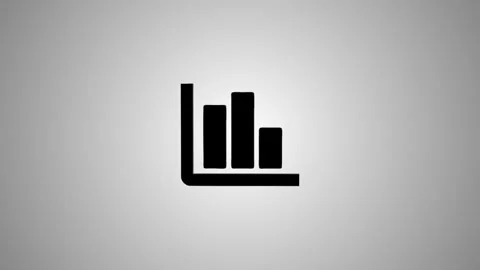 Minimalist black 3d bar chart animation on grey gradient background showing.. Stock Footage 346490945