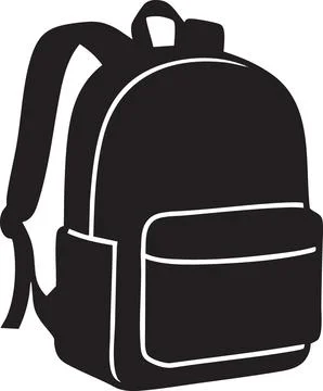 Minimalist Black and White Backpack Icon イラスト素材