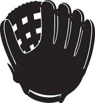 Minimalist Black and White Baseball Glove Icon Stock-Illustration