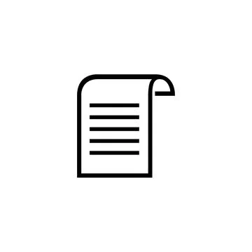 Minimalist black and white document icon, perfect for web and mobile applicat Stock Illustration