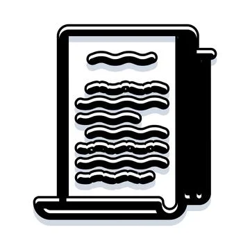 Minimalist black and white document icon design Stock Illustration
