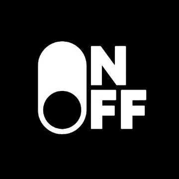 Minimalist black and white ON OFF toggle switch icon Stock Illustration