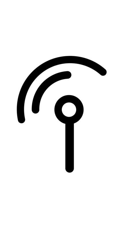 Minimalist black and white vector graphic of signal strength or network con.. Video stock 316513320