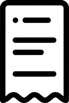 A minimalist black and white vector line art icon depicting a retail paper .. 스톡 일러스트