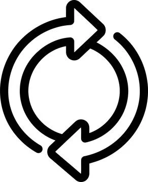 A minimalist black and white vector icon illustration featuring a circular .. Stock Illustration