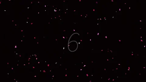 Minimalist black background with abstract falling red glitter dust effect Stock Footage 342206348