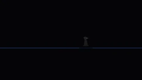 Minimalist black background with elegant, abstract flying silhouette of a bir Stock Footage 346006593