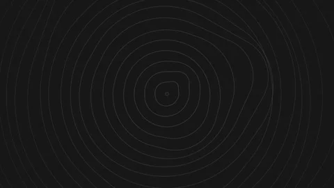 Minimalist black background featuring subtle concentric circular ripple lines Vídeo Stock 336263416