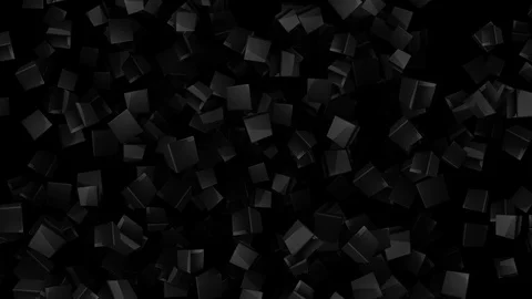 Minimalist black background of graphic cubes floating in a galaxy of darkness Stock Footage 123254121