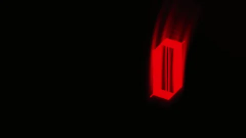 Minimalist Black Background Red Character Zero Kinetic Video Stock Footage 346191147