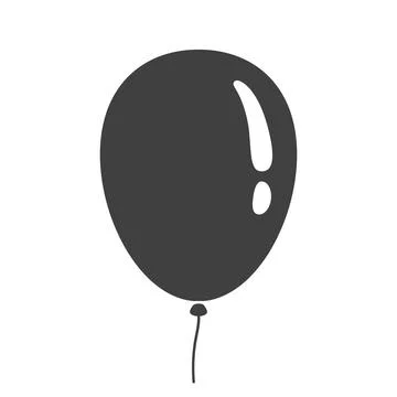 Minimalist black balloon vector icon isolated on a white background. Perfect  Stock Illustration