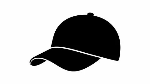 Minimalist Black Baseball Cap Icon Stock-Illustration