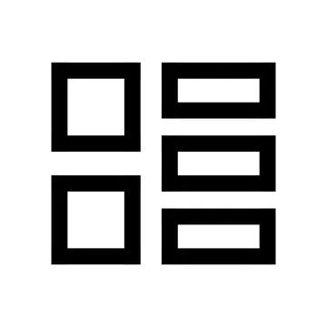 Minimalist black bordered frame and rectangular cutouts Stock Illustration