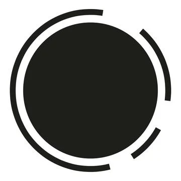 Minimalist black circle logo with abstract geometric lines Ilustración de archivo