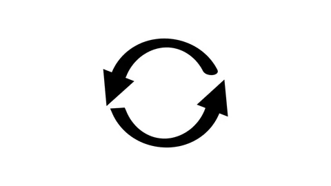 Minimalist black circular arrows icon rotating clockwise. Stock Footage 319926089