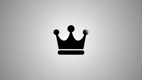 Minimalist black crown icon animation on grey gradient background for royal.. Stock Footage 346490969