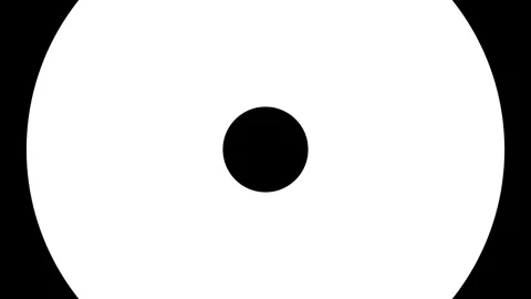 Minimalist black dot in the center of a solid white circle a clean Stock Footage 341648135