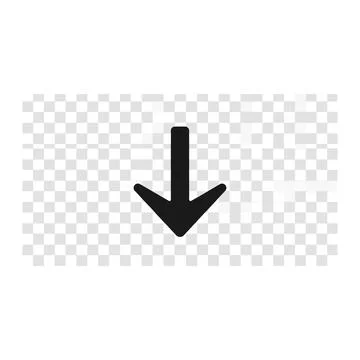 Minimalist black down arrow icon for navigation and UI design Stock Illustration
