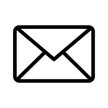 Minimalist black envelope icon for digital communication and messaging. Stock Illustration