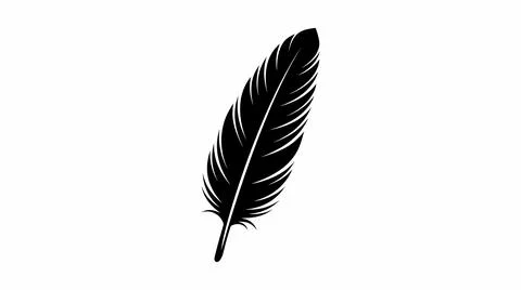 Minimalist Black Feather Illustration Stock Illustration