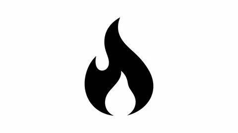 Minimalist Black Flame Icon on White Background Stock Illustration