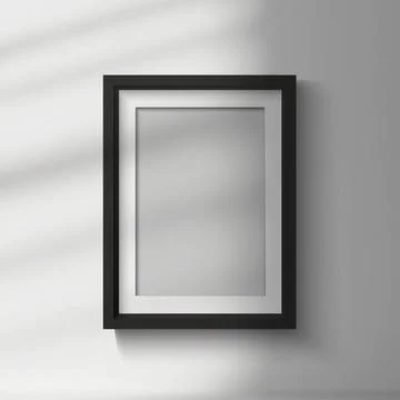 Minimalist black frame mockup, vector illustration for poster, artwork, photo Stock Illustration
