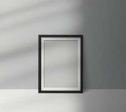 Minimalist black frame mockup, vector illustration for poster, artwork, photo Stock Illustration