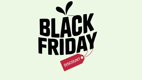 Minimalist Black Friday flat design with red discount tag and copy space Stock Footage 321628827