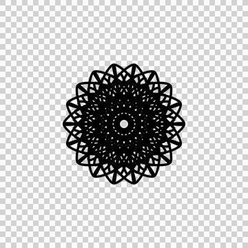 Minimalist Black Geometric Mandala Pattern Stock Illustration