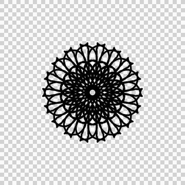 Minimalist Black Geometric Mandala Pattern Stock Illustration