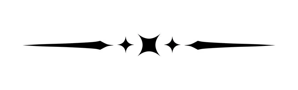 Minimalist black line divider with multiple star shapes, Elegant page separat Stock Illustration