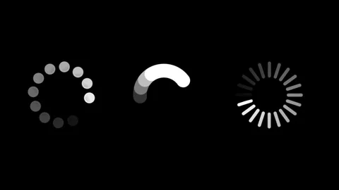 Minimalist Black Loading Spinners and Buffering Icons Pack on Green Screen Vídeos de archivo 334990807