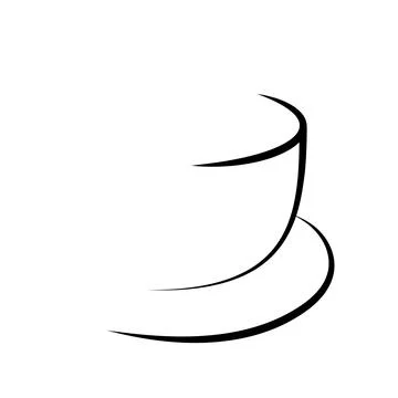 Minimalist black outline coffee cup saucer icon vector illustration Stock Illustration