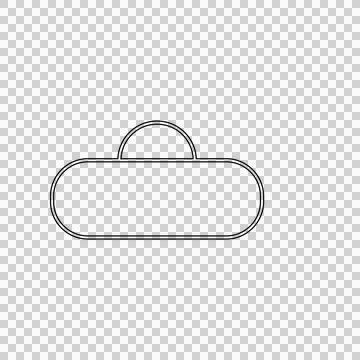 Minimalist Black Outline Of A Rounded Rectangular Handbag Stock Illustration