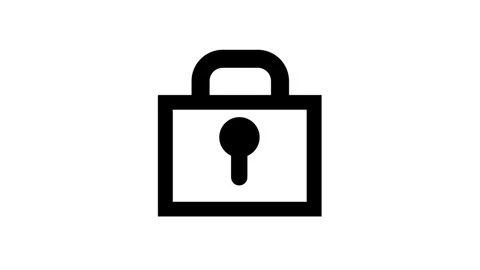 Minimalist black padlock icon. Stock Footage 319926067